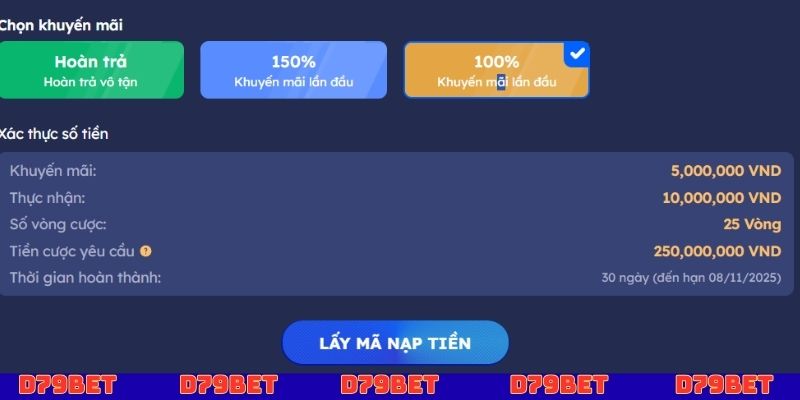 Quy trình nạp tiền D79bet đơn giản, hiệu quả